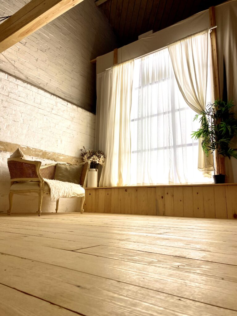 faux window on mezzanine